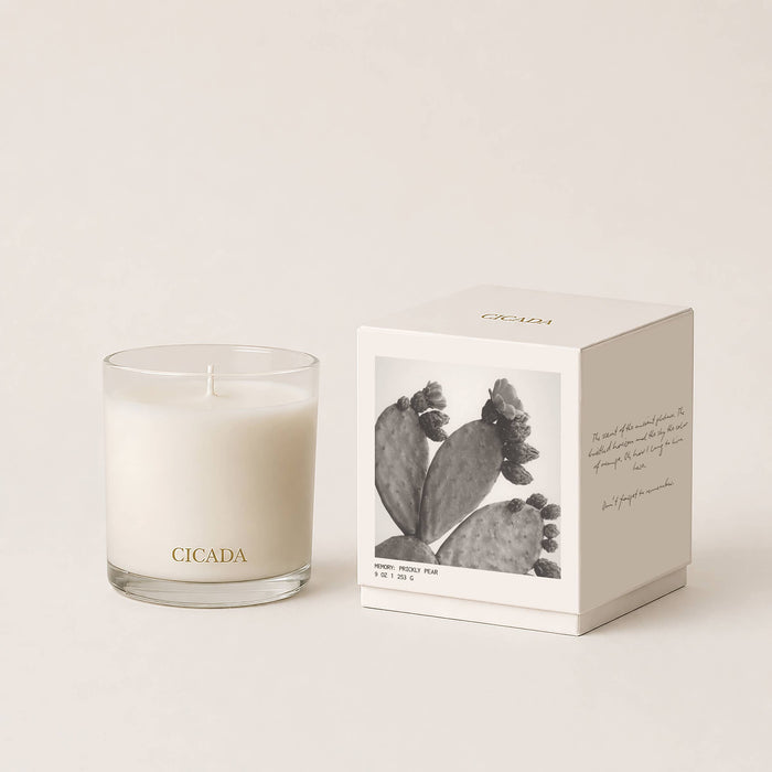 CICADA Prickly Pear coconut soy candle with prickly pear, citrus, desert spice and cactus sap