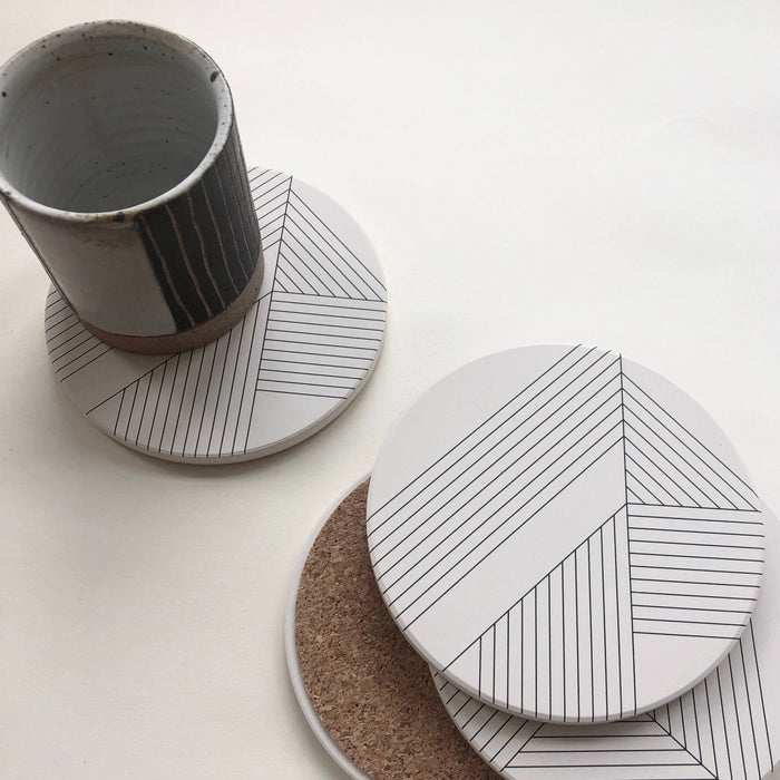 Deco Stone Ceramic Coaster Set