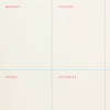 Grid layout with days of the week labels on a plain background