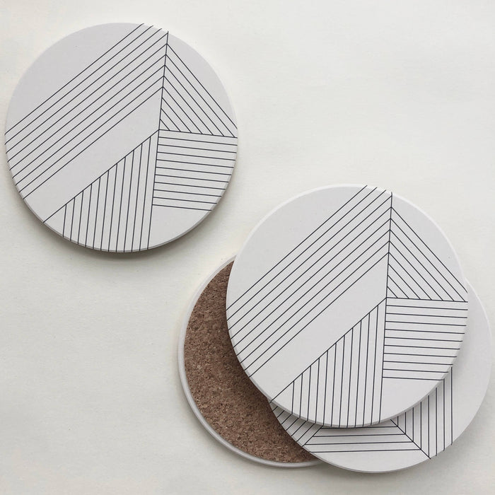 Deco Stone Ceramic Coaster Set