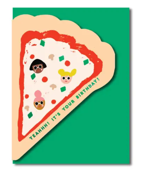 PIZZA Shaped Birthday Card