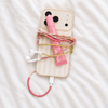 Posh Tech Wrapped Wired In-Ear Headphones with hand-wrapped braided cable in Coral.
