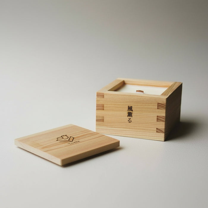 Masu Box Candle in Kaze Kaoru "Wind Bringing Smell of Green Leaves"
