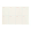 Weekly planner with days of the week labels on a white background