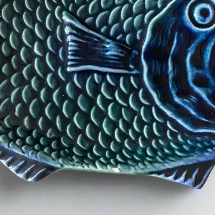 Set of Two Vintage Olfaire Fish Plates – Made in Portugal