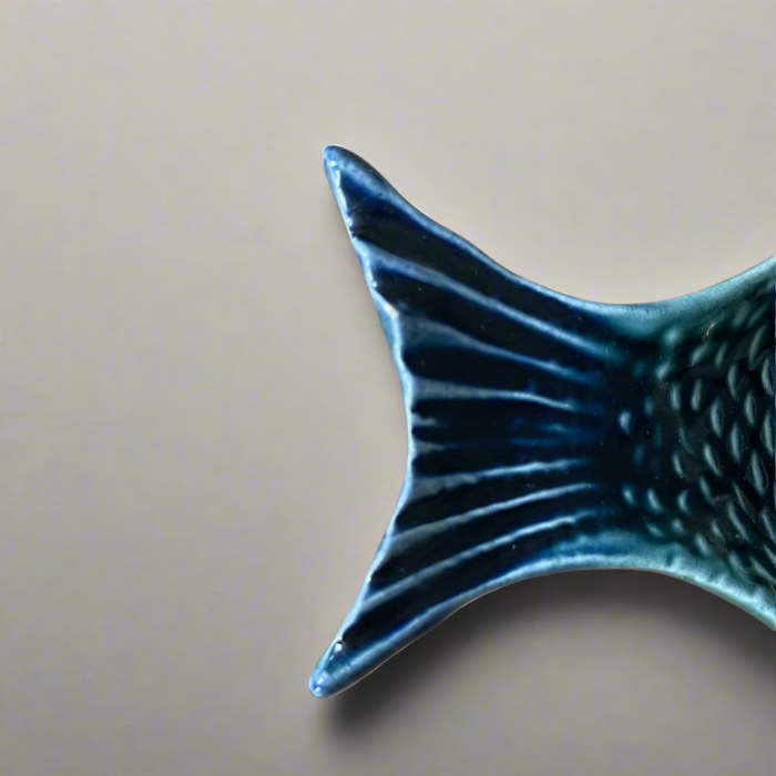 Set of Two Vintage Olfaire Fish Plates – Made in Portugal