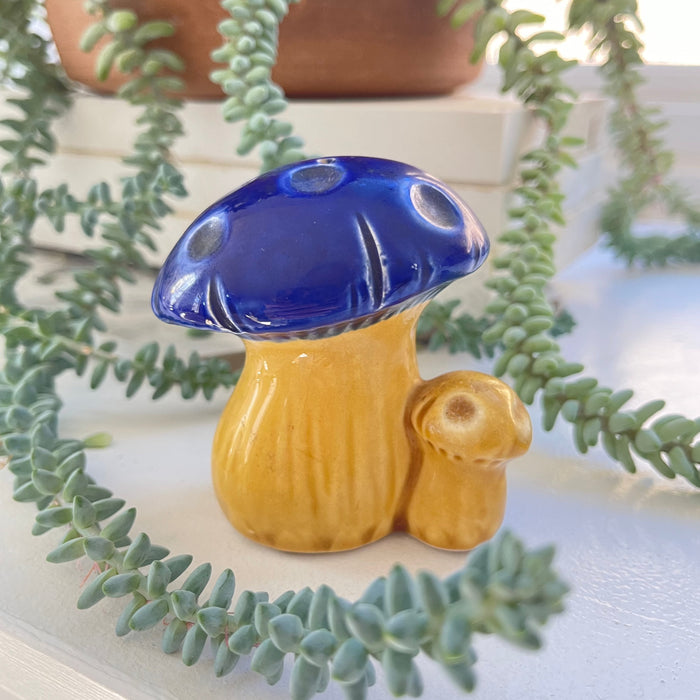 Vintage Blue Mushroom Salt & Pepper Shaker