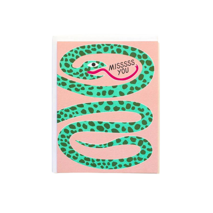 Miss You Snake Greeting Card