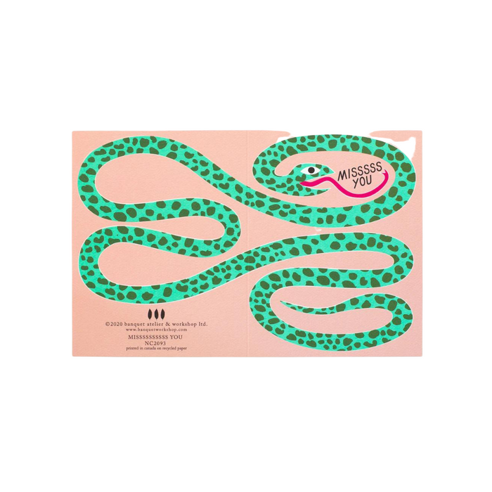 Miss You Snake Greeting Card