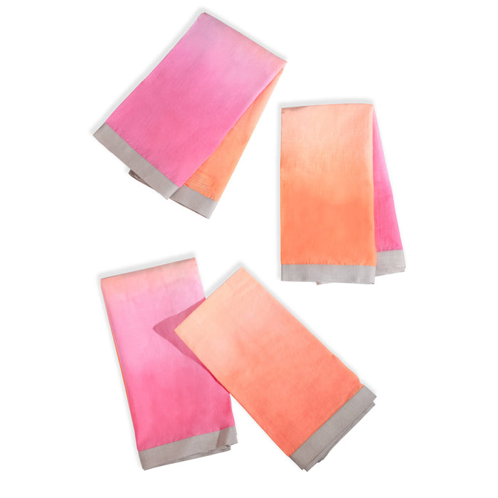 Coral Sunset Tie-Dye Napkin Set