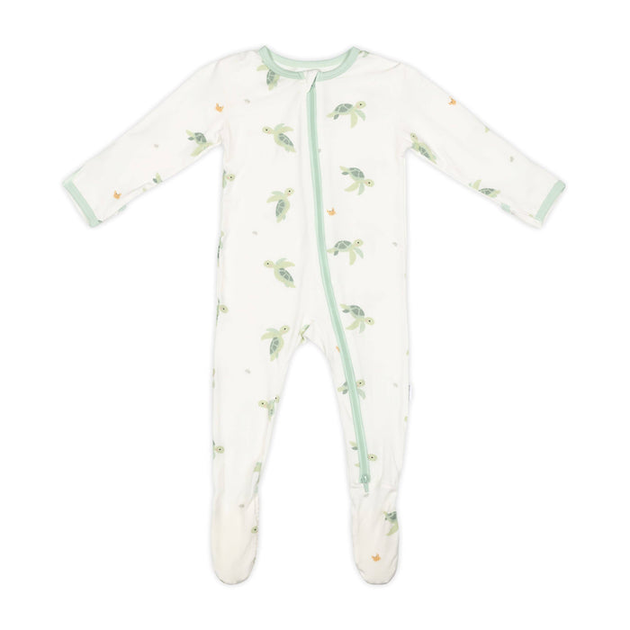 Turtle Zipper Baby Footie Pajama