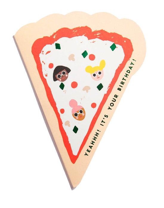 PIZZA Shaped Birthday Card